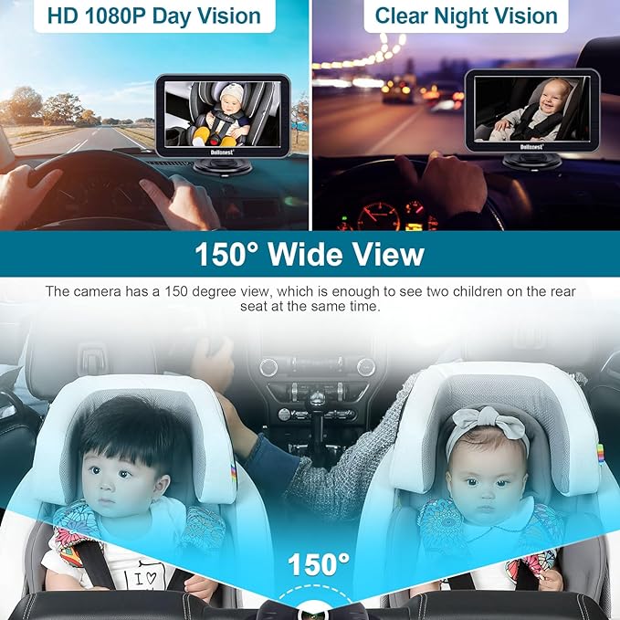 DoHonest vs Shynerk Baby best Car Seat Camera. Day and Night vision and area of view